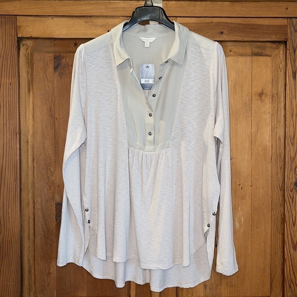 Lucky Neutral Beige Modal/Cotton super soft Blouse Sz. MD